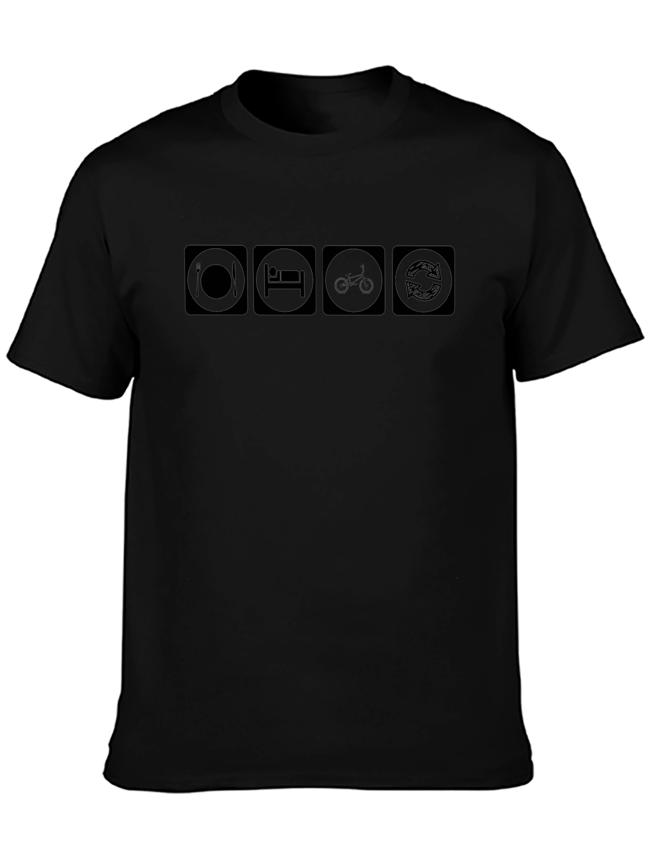 Eat Sleep Bike Repeat Black T-Shirt