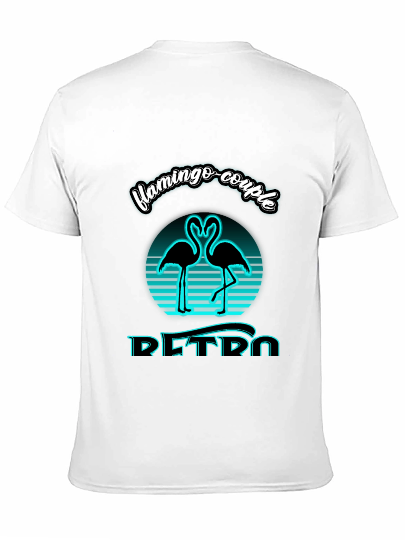 Retro Flamingo Couple Graphic Tee
