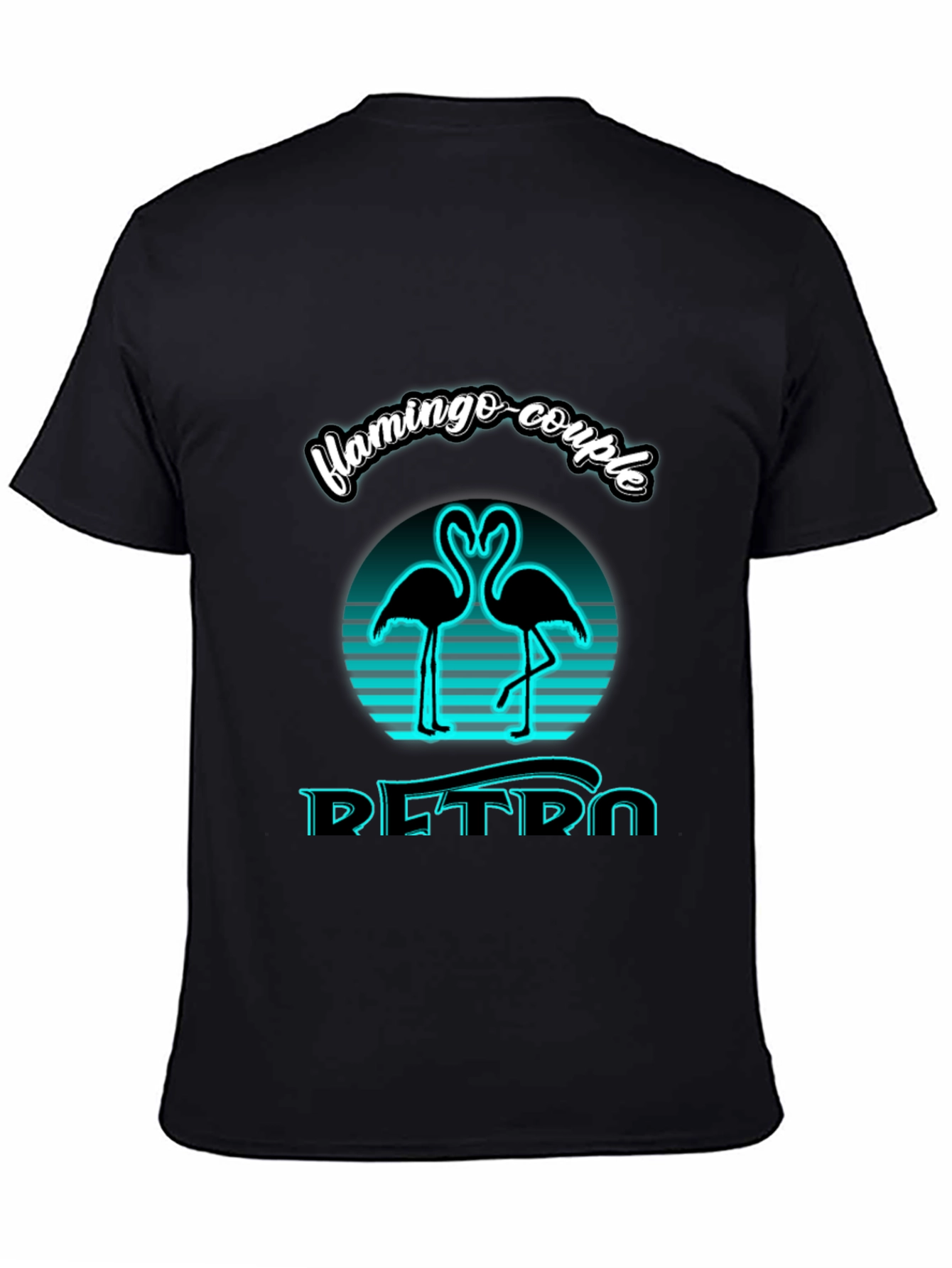 Retro Flamingo Couple Graphic Tee