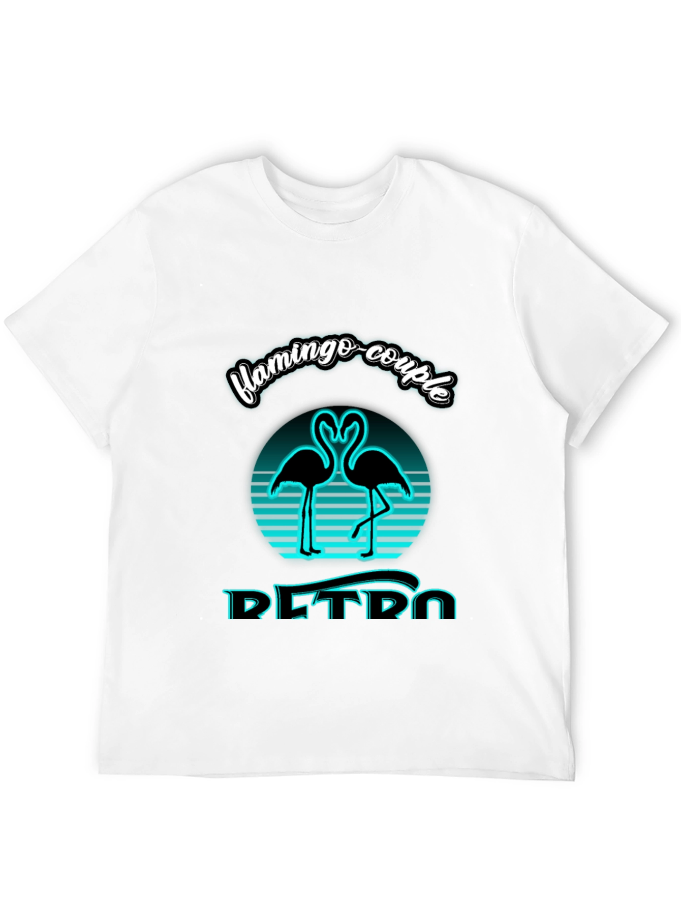 Retro Flamingo Couple Graphic Tee