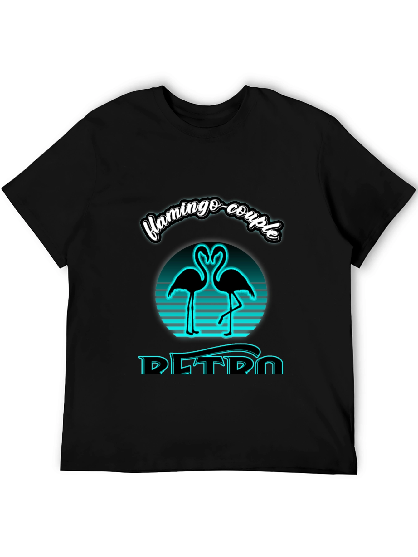 Retro Flamingo Couple Graphic Tee
