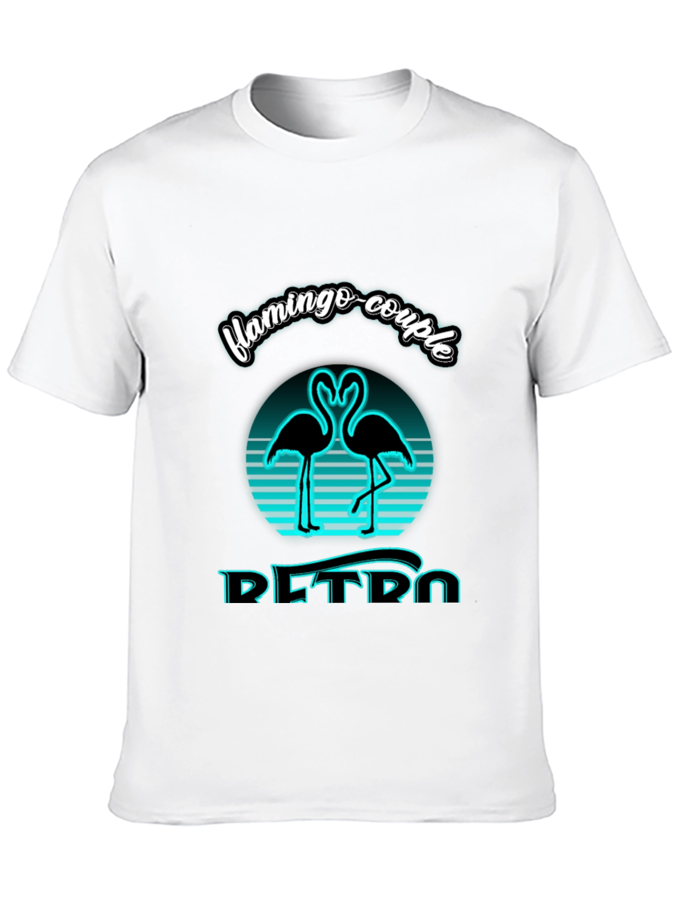 Retro Flamingo Couple Graphic Tee
