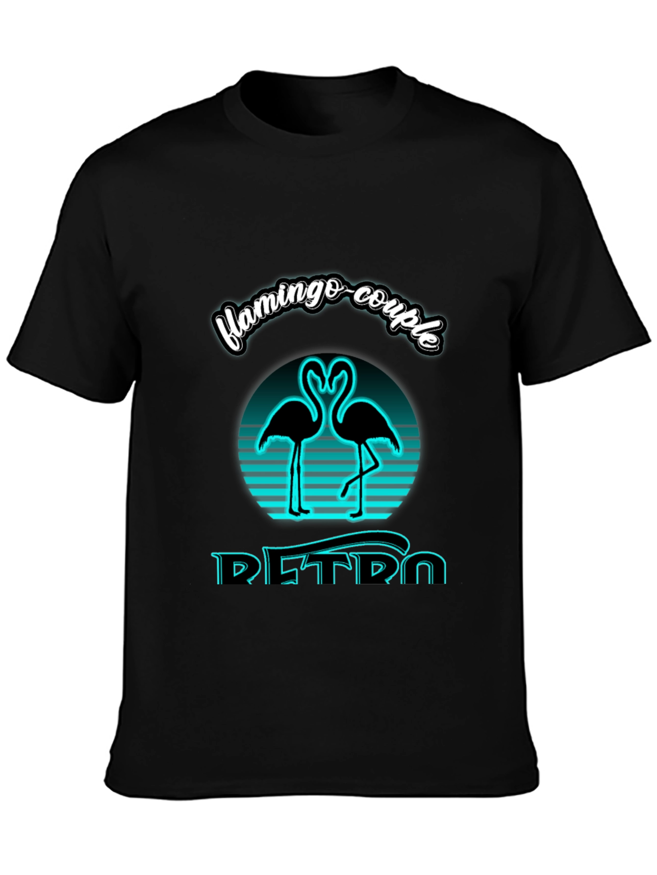 Retro Flamingo Couple Graphic Tee