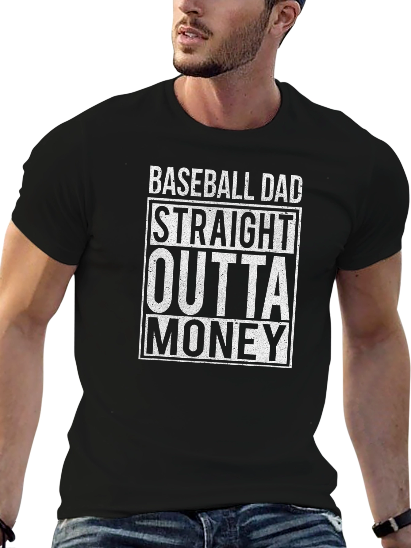Baseball Dad Straight Outta Money T-Shirt