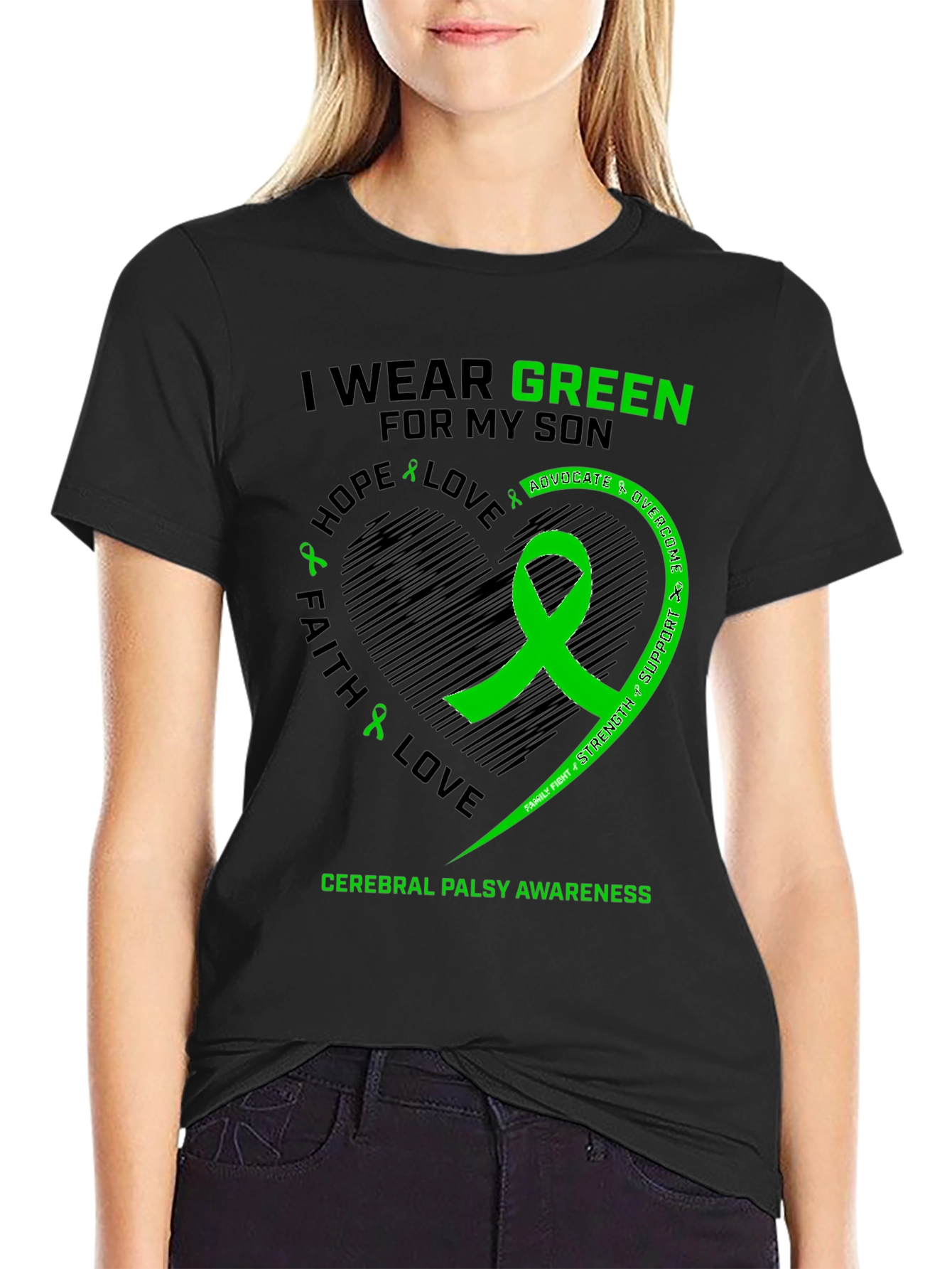 Cerebral Palsy Awareness Green Ribbon T-Shirt