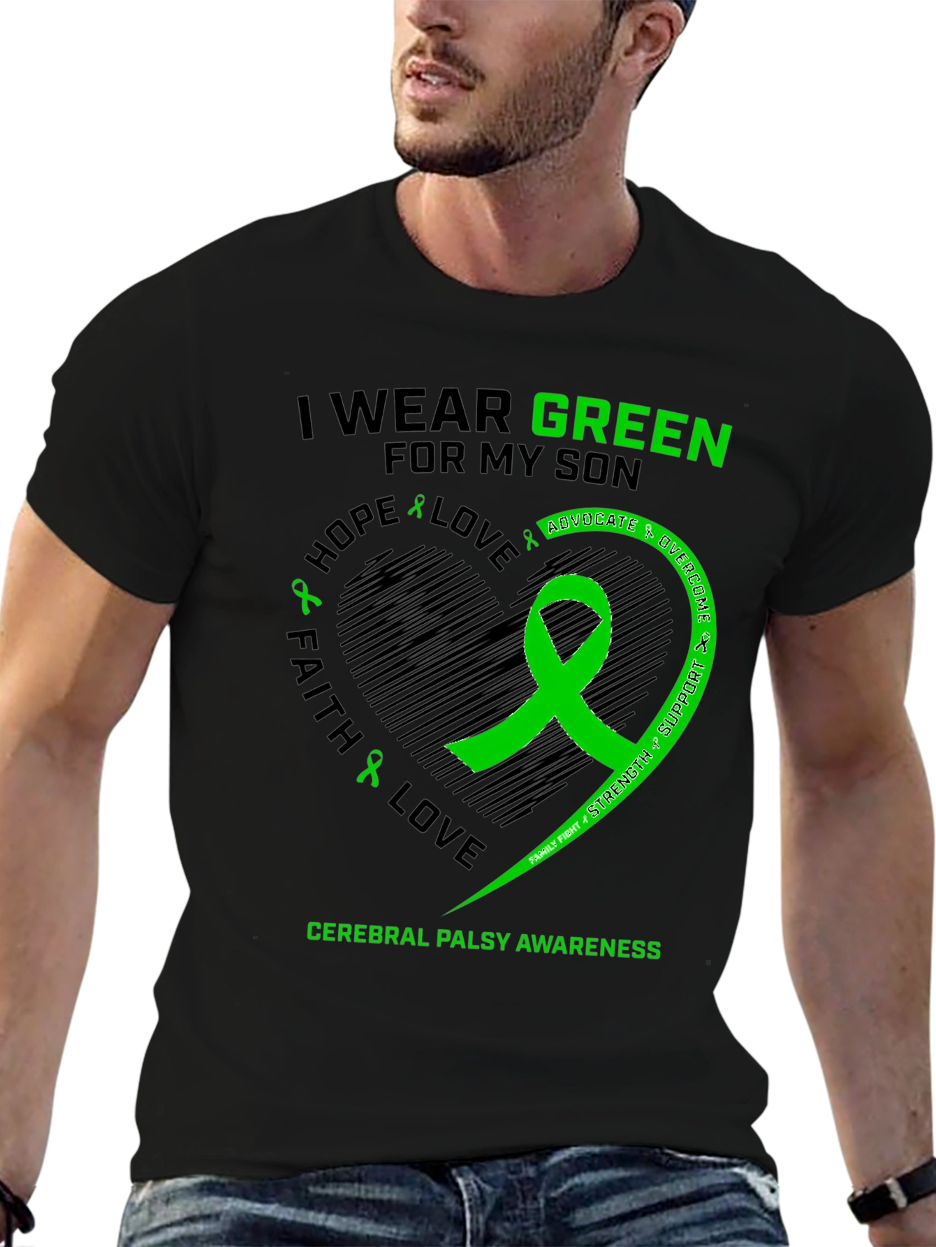 Cerebral Palsy Awareness Green Ribbon T-Shirt