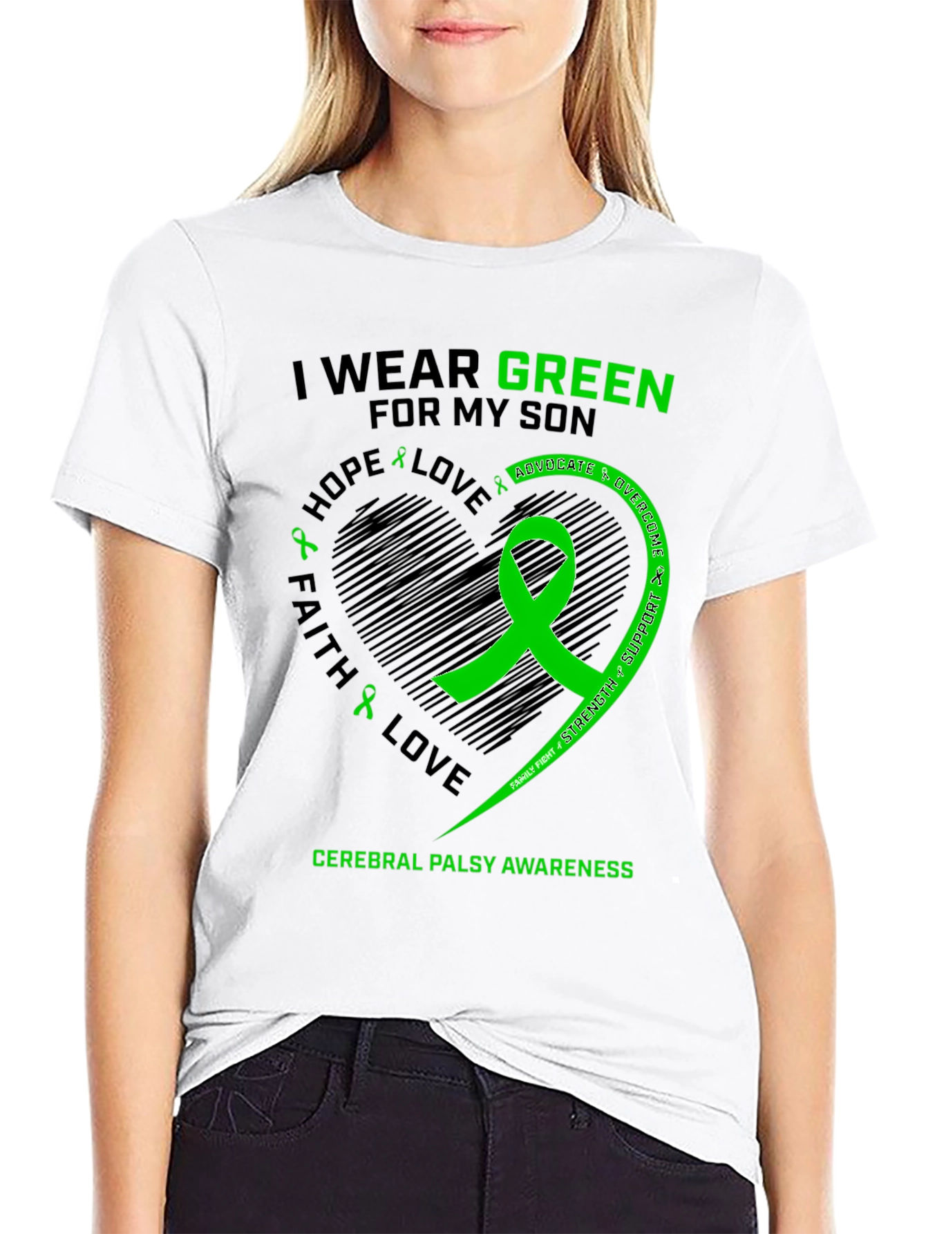 Cerebral Palsy Awareness Green Ribbon T-Shirt