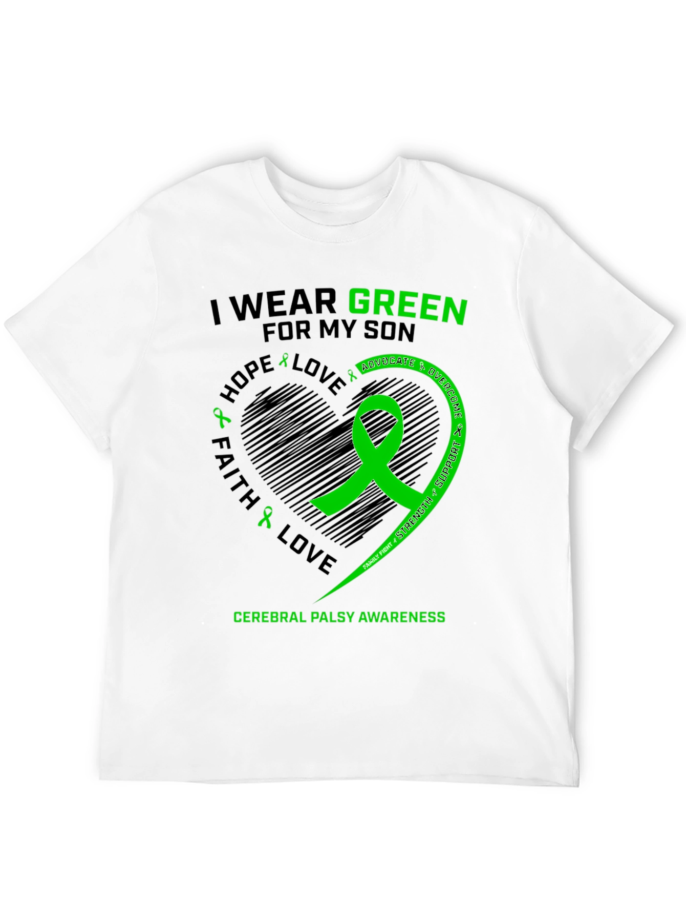 Cerebral Palsy Awareness Green Ribbon T-Shirt