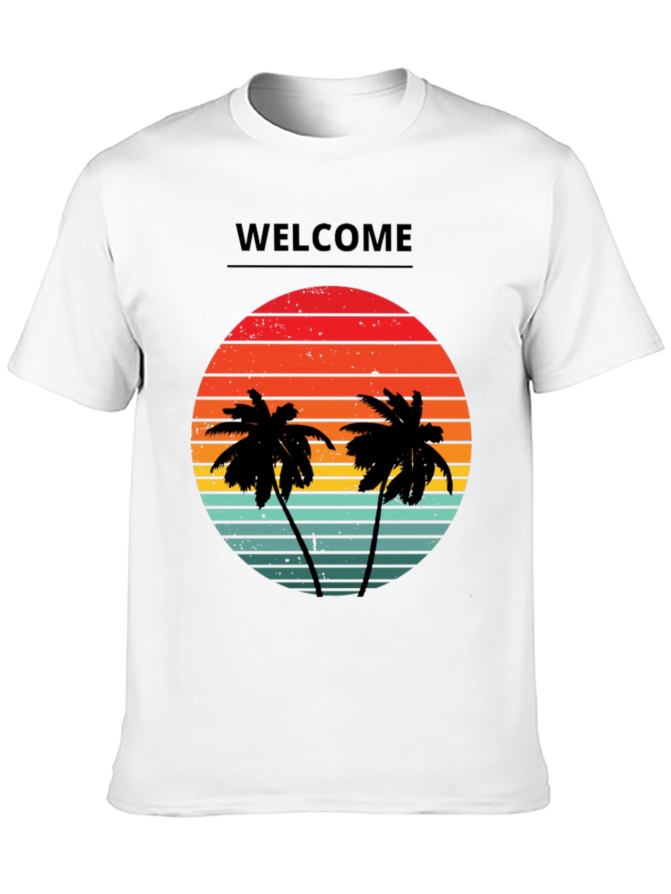 Welcome Palm Tree Sunset Graphic Tee