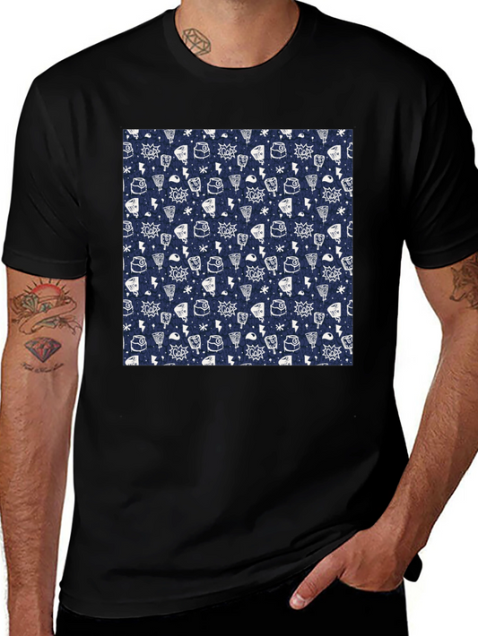 Patterned Crew Neck T-Shirt