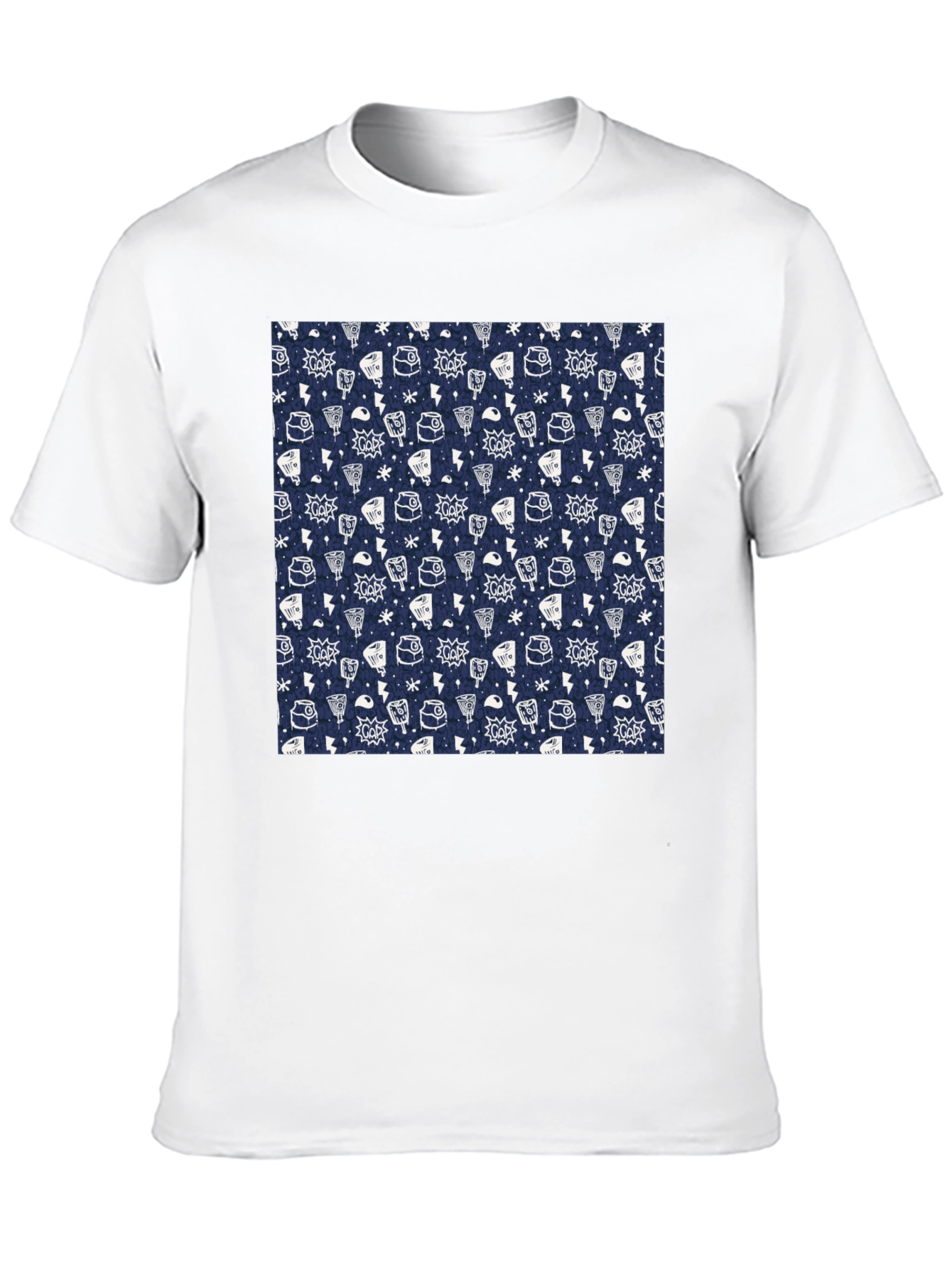 Patterned Crew Neck T-Shirt
