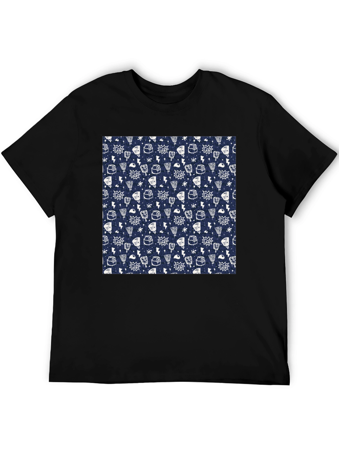 Patterned Crew Neck T-Shirt