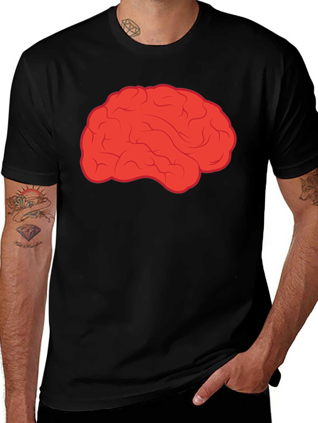 Brain Graphic T-Shirt - Black Cotton Tee