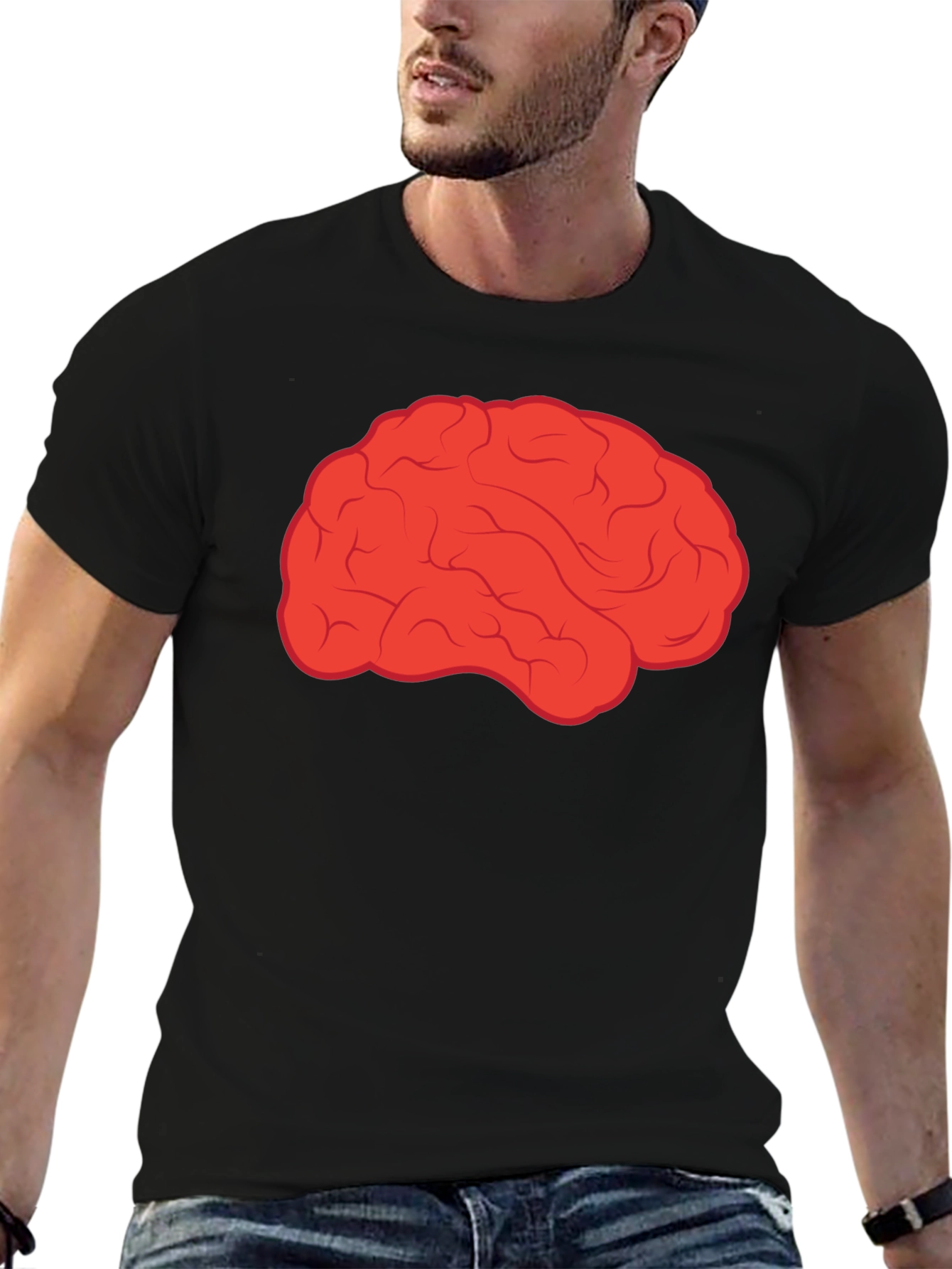 Brain Graphic T-Shirt - Black Cotton Tee