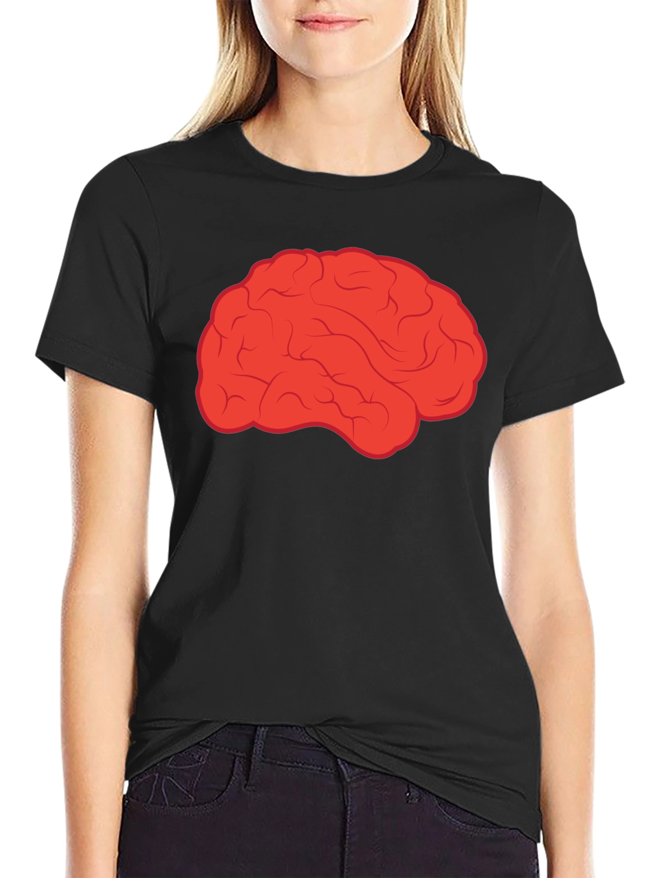 Brain Graphic T-Shirt - Black Cotton Tee