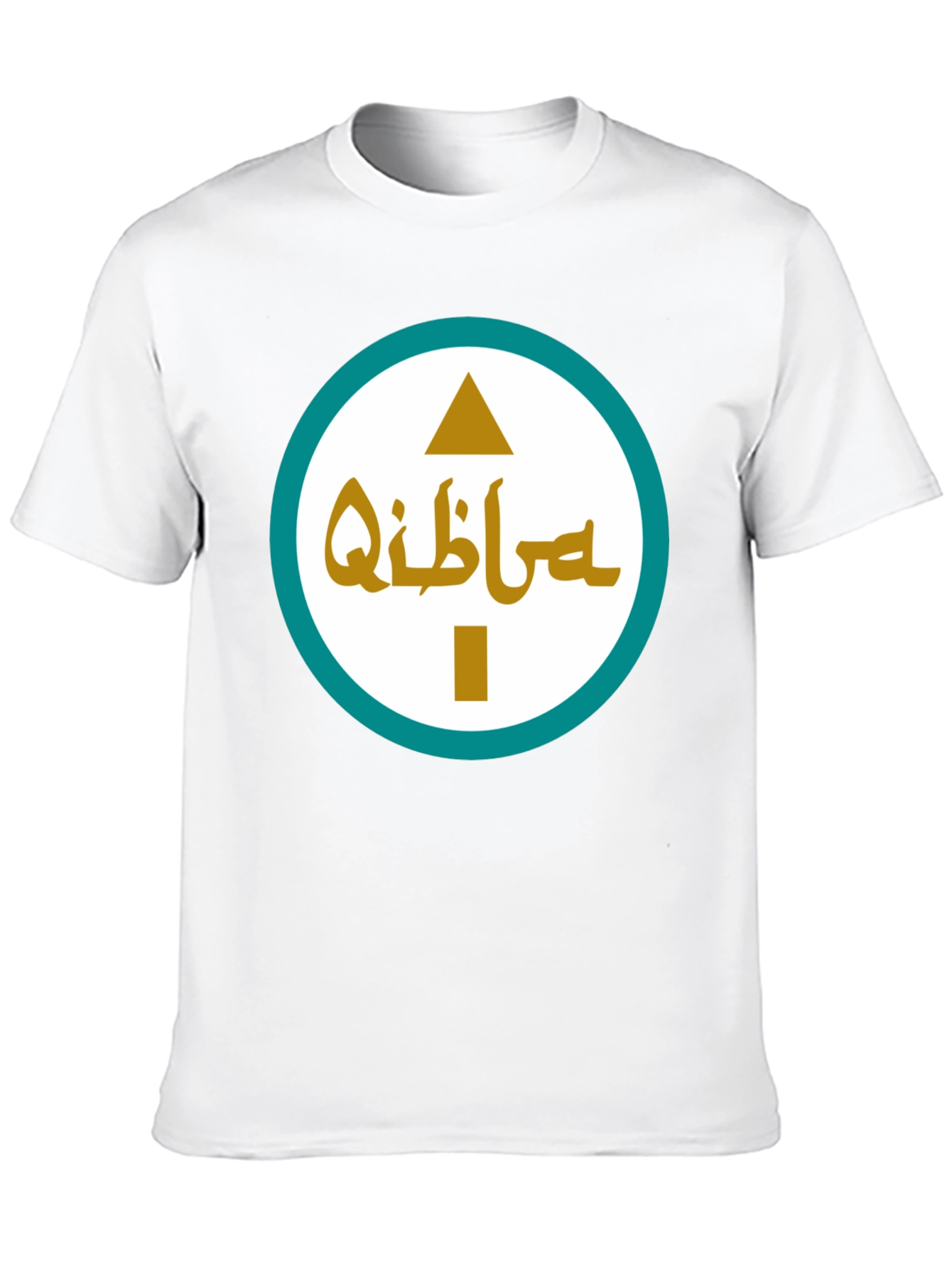 Qibla Direction Arrow Graphic Tee - Black