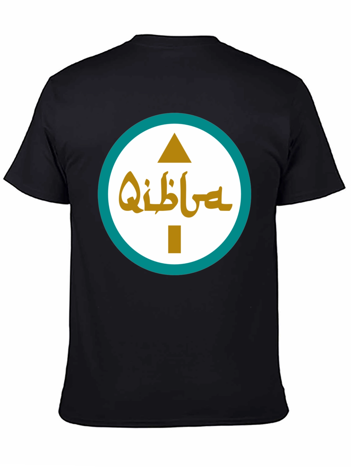 Qibla Direction Arrow Graphic Tee - Black