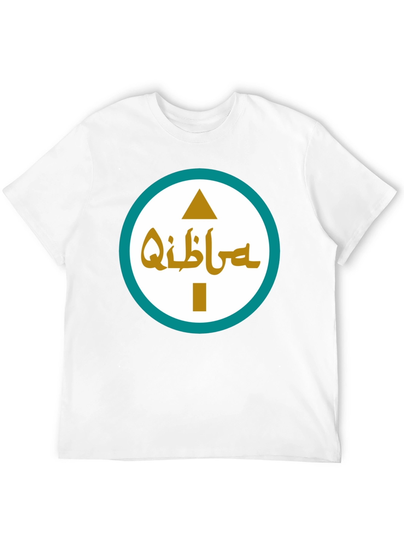 Qibla Direction Arrow Graphic Tee - Black