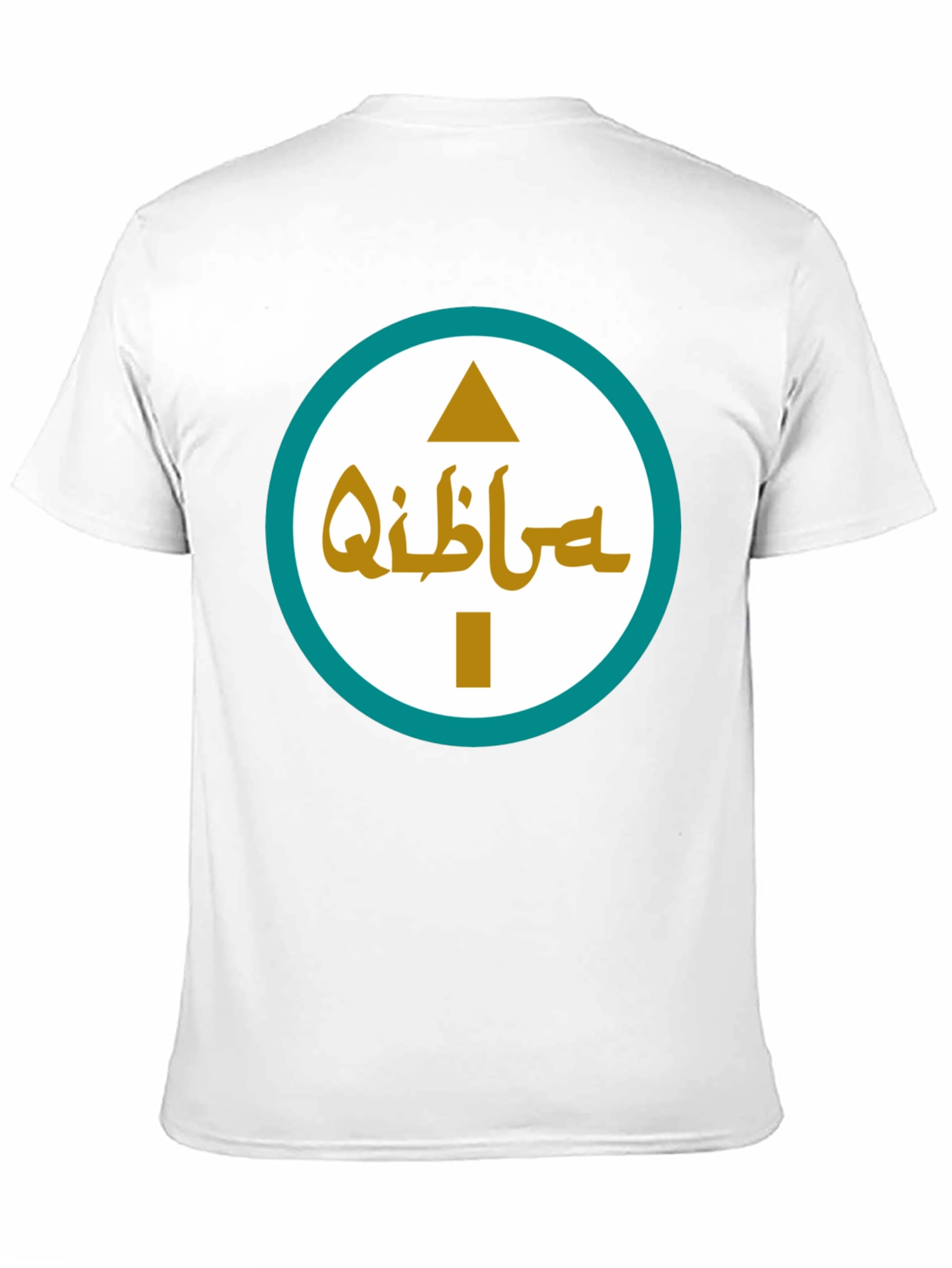 Qibla Direction Arrow Graphic Tee - Black