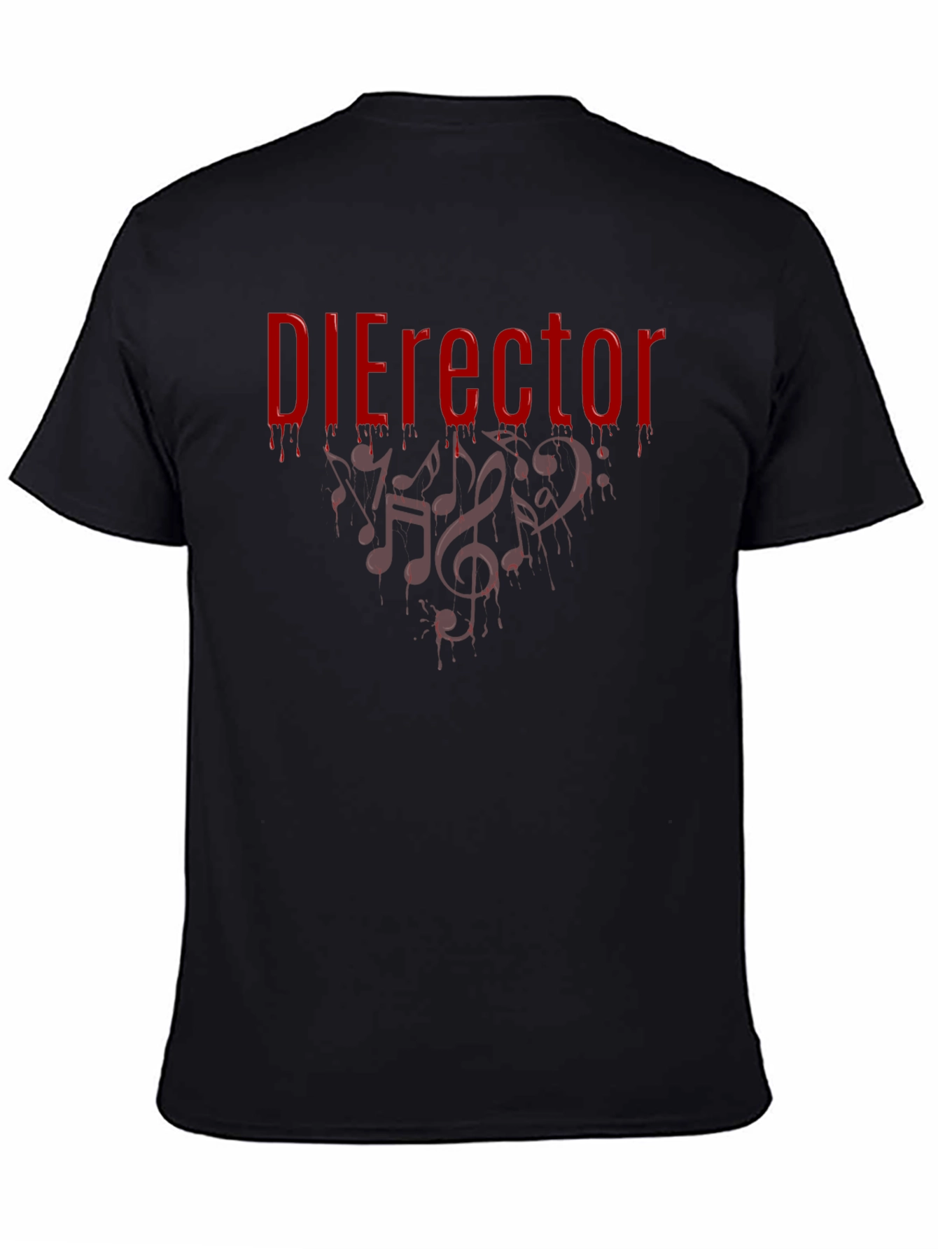 DIErector Black T-Shirt - Bloody Music Notes