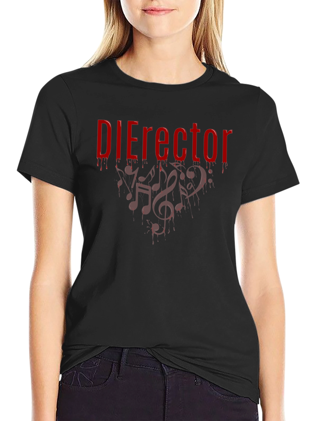 DIErector Black T-Shirt - Bloody Music Notes