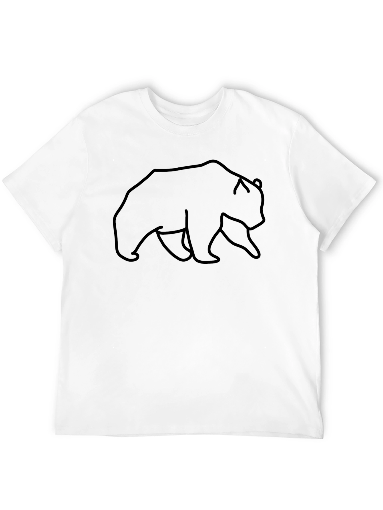 Mens Black T-Shirt with Bear Outline