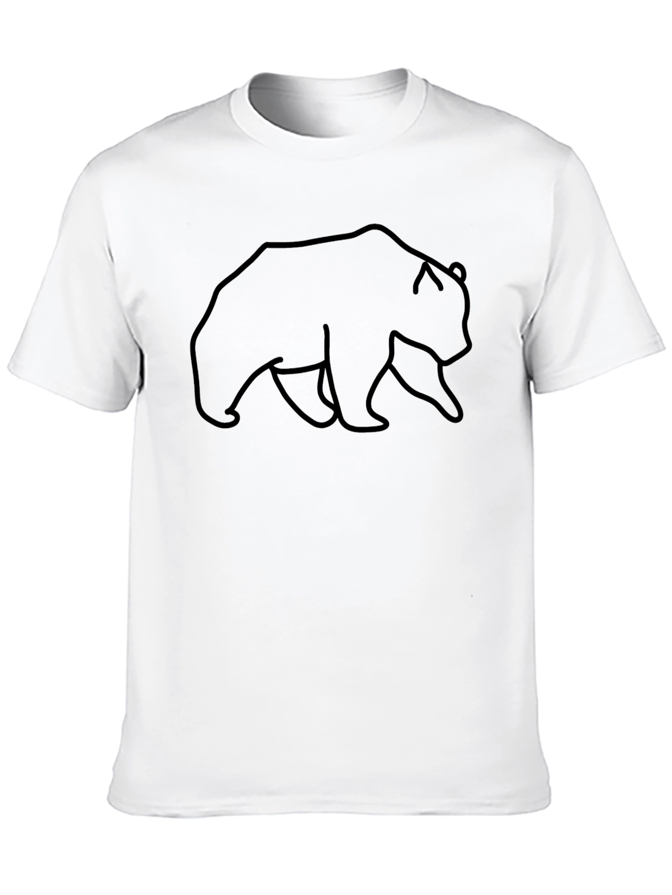 Mens Black T-Shirt with Bear Outline