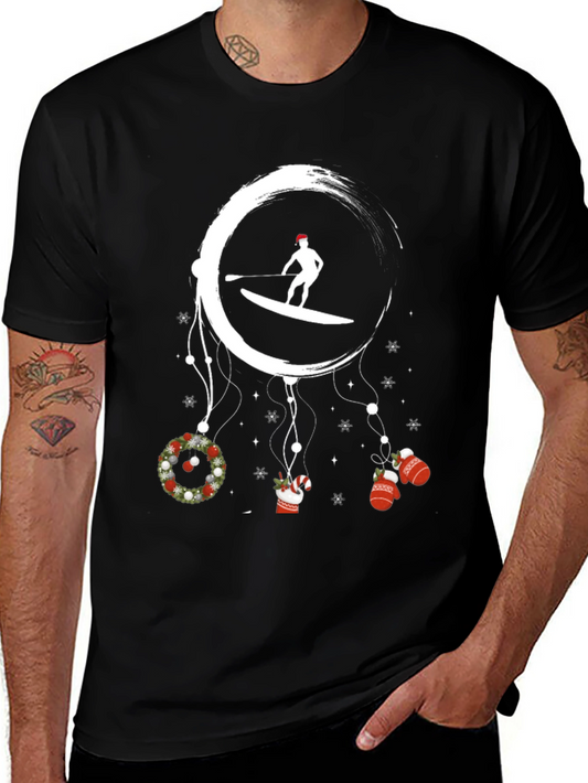 Christmas Paddle Boarding Graphic Tee