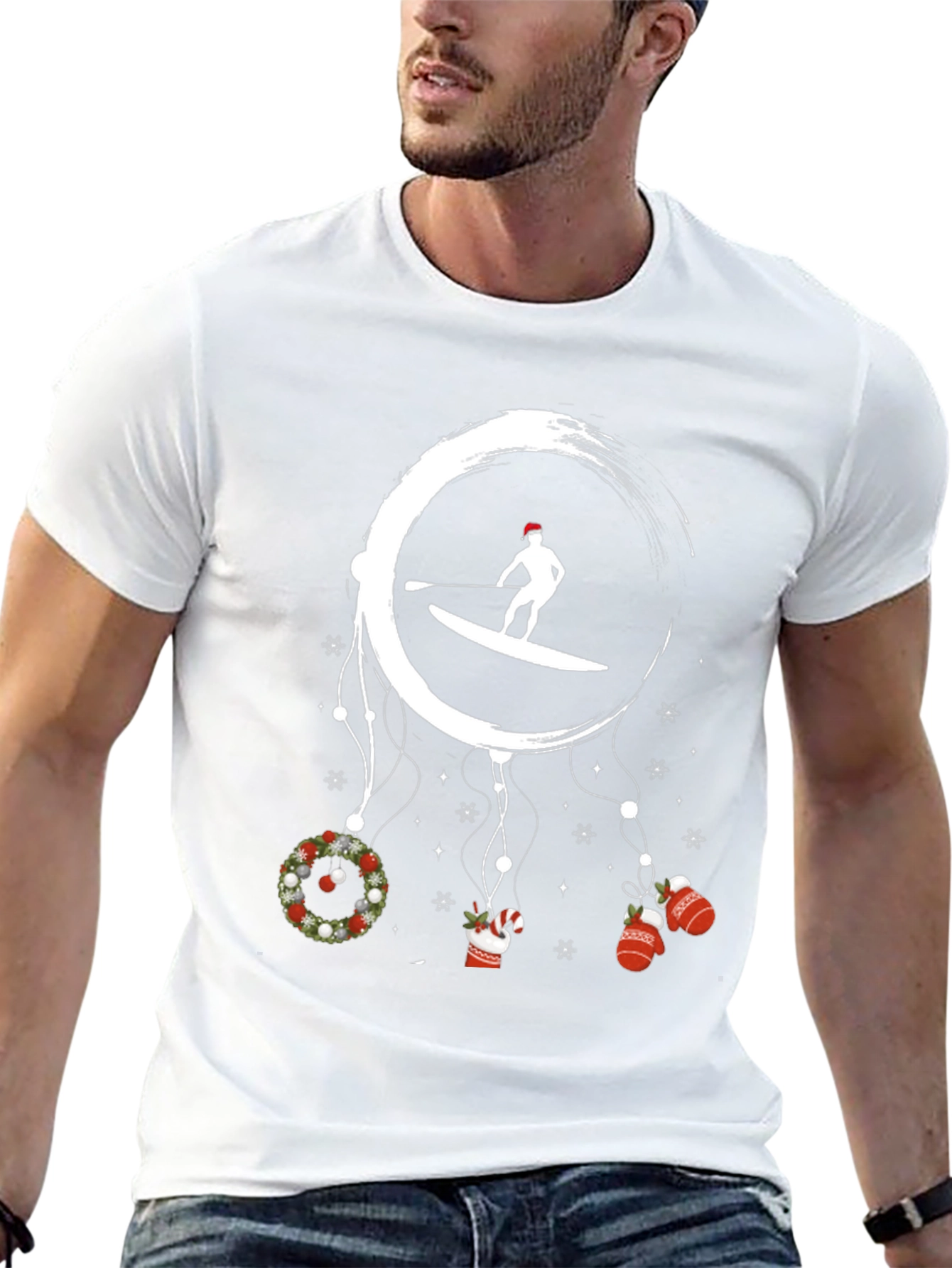 Christmas Paddle Boarding Graphic Tee