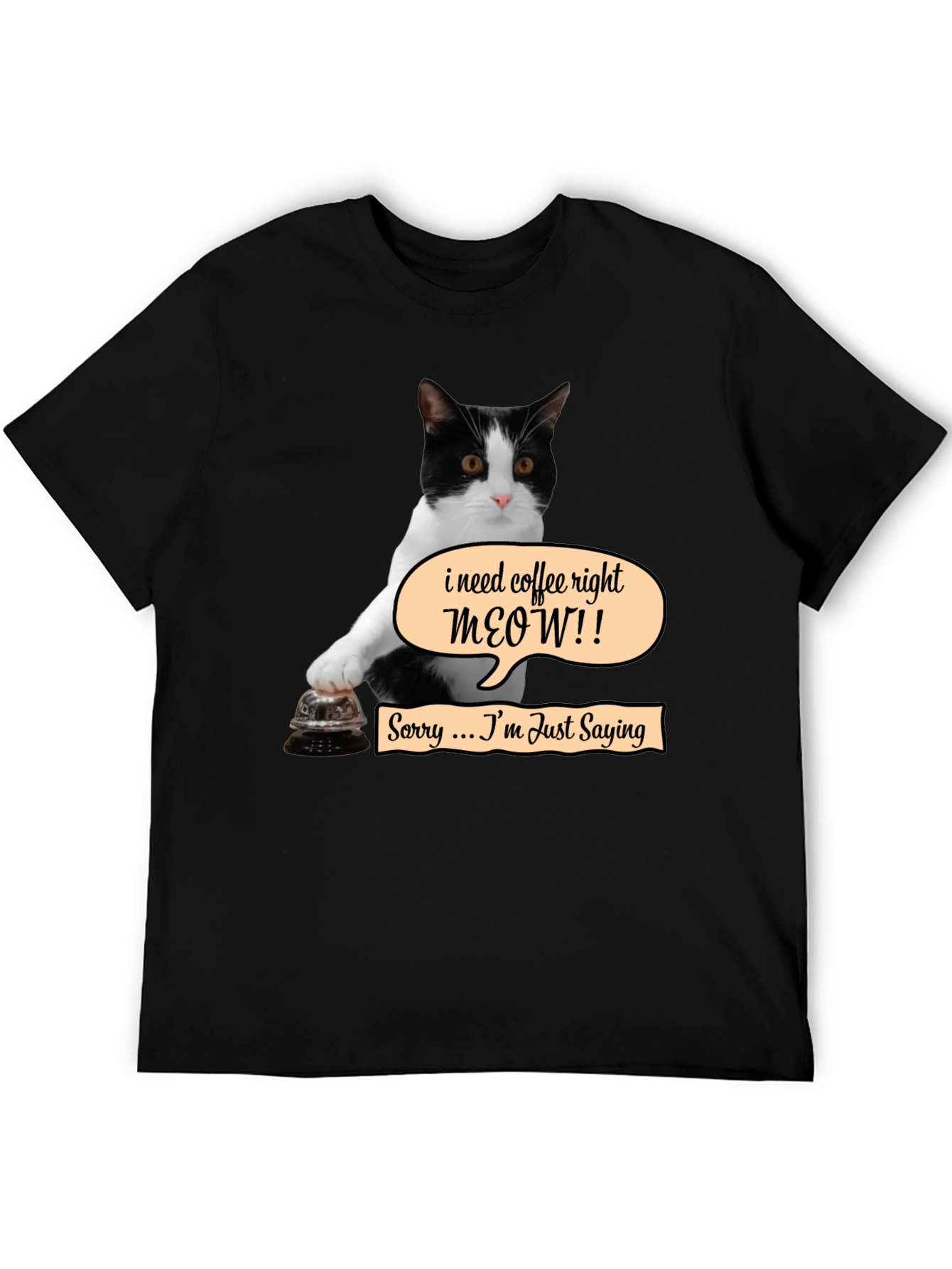 Coffee Meow Cat T-Shirt - Funny Novelty Tee