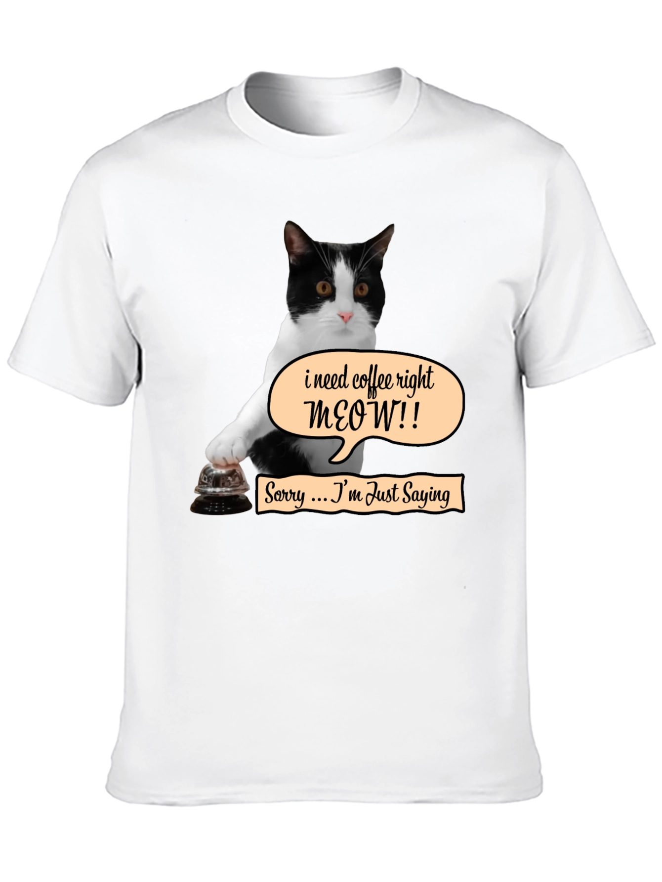 Coffee Meow Cat T-Shirt - Funny Novelty Tee