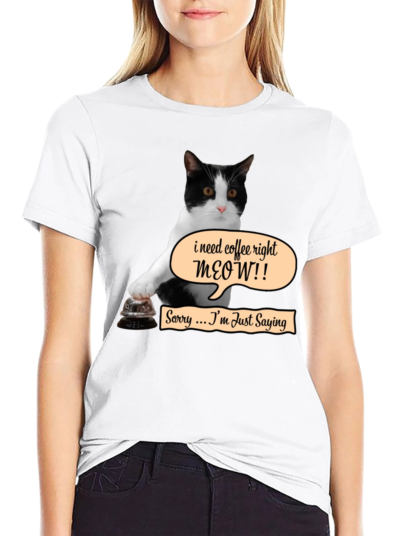 Coffee Meow Cat T-Shirt - Funny Novelty Tee