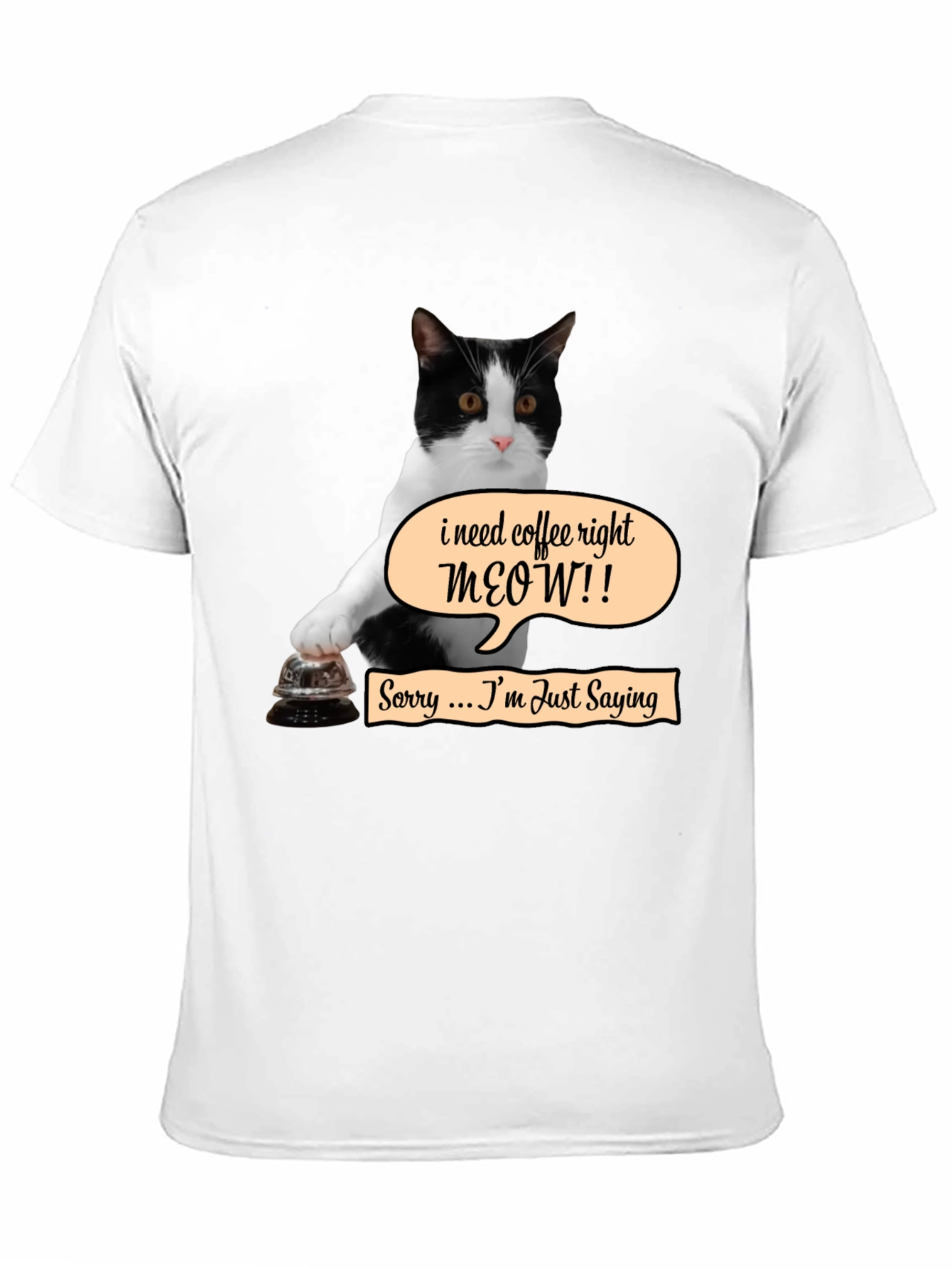 Coffee Meow Cat T-Shirt - Funny Novelty Tee
