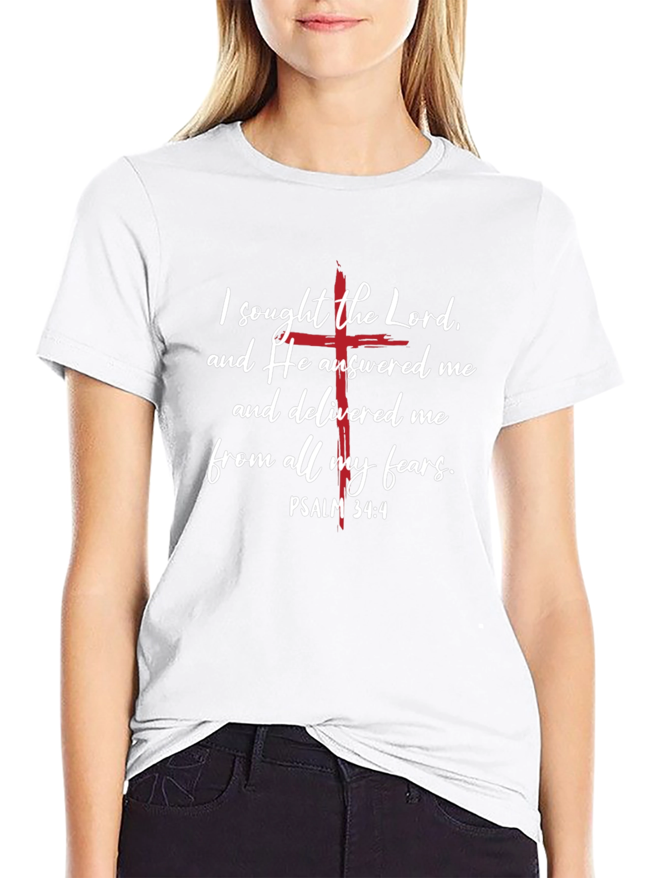 Faith-Inspired Tee: Psalm 34:4 Graphic T-Shirt