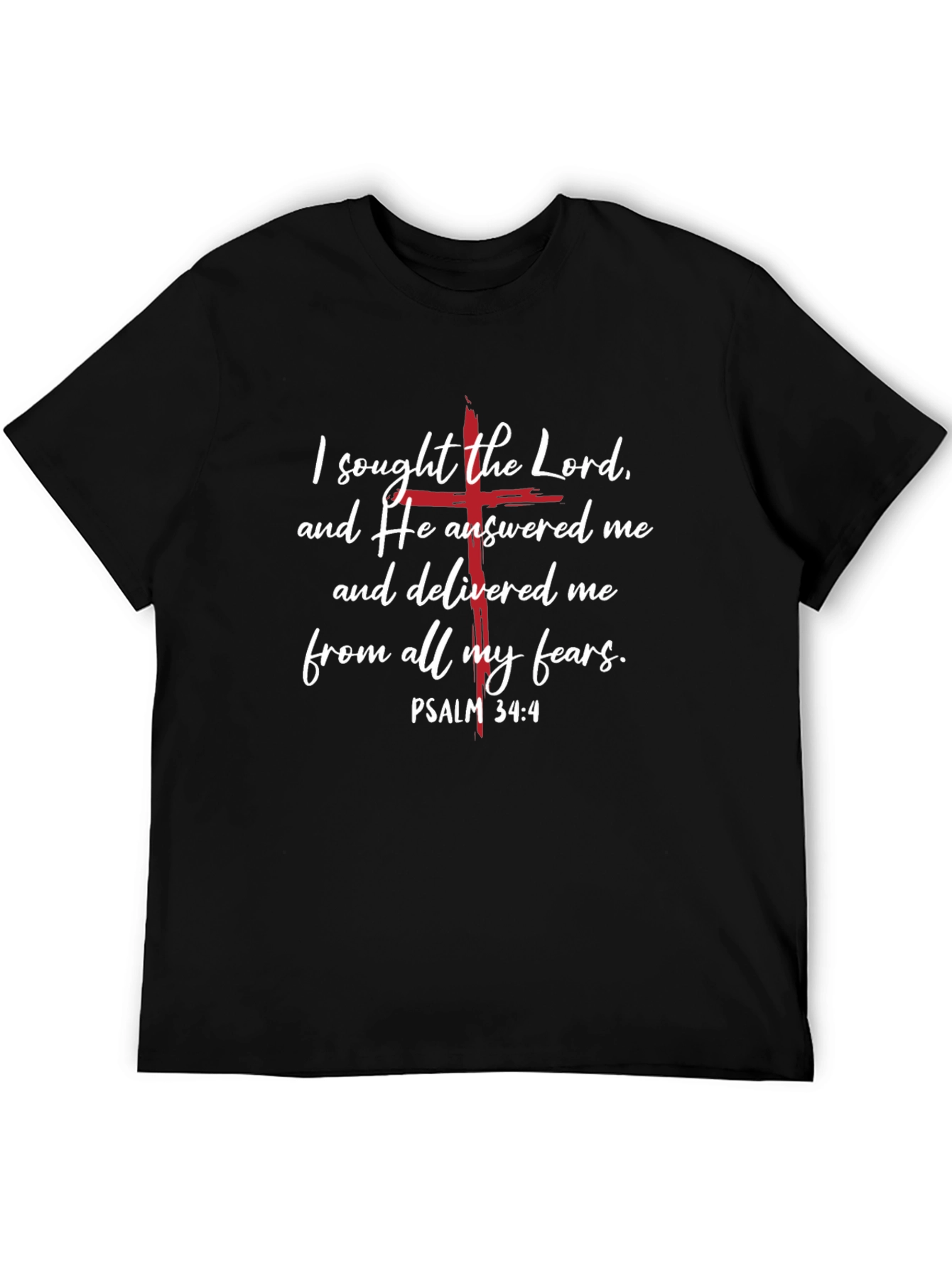 Faith-Inspired Tee: Psalm 34:4 Graphic T-Shirt