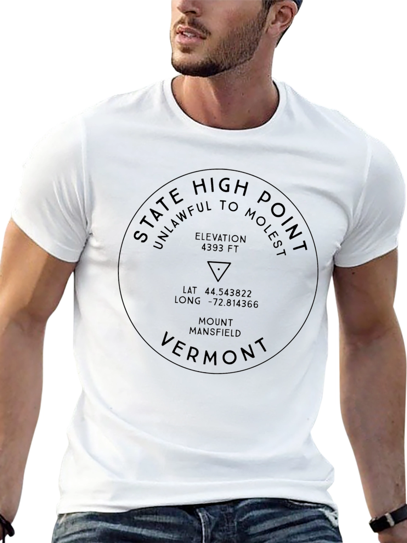 Vermont High Point T-Shirt - Mount Mansfield Elevation
