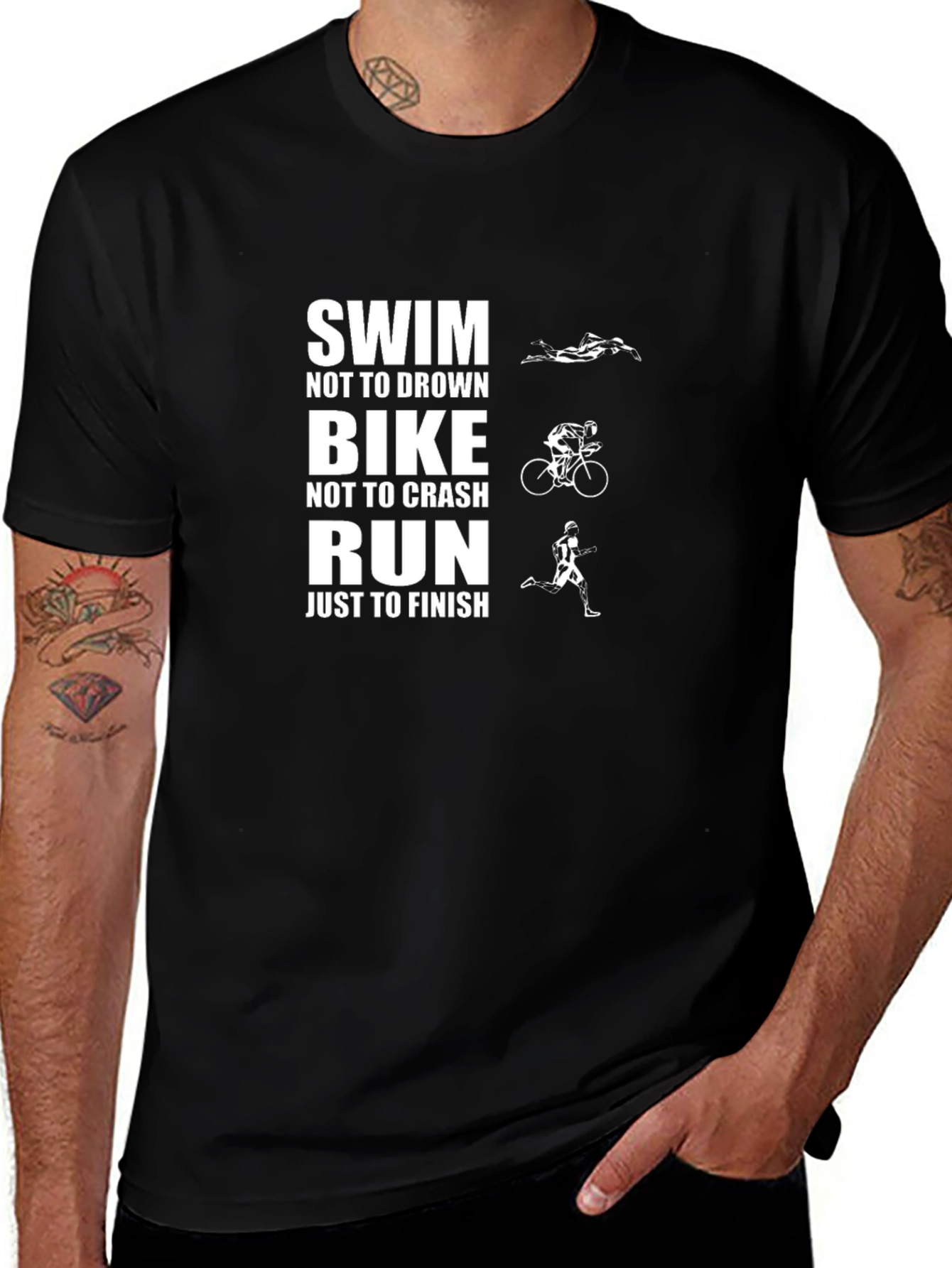 Triathlon Graphic T-Shirt - Swim Bike Run Tee