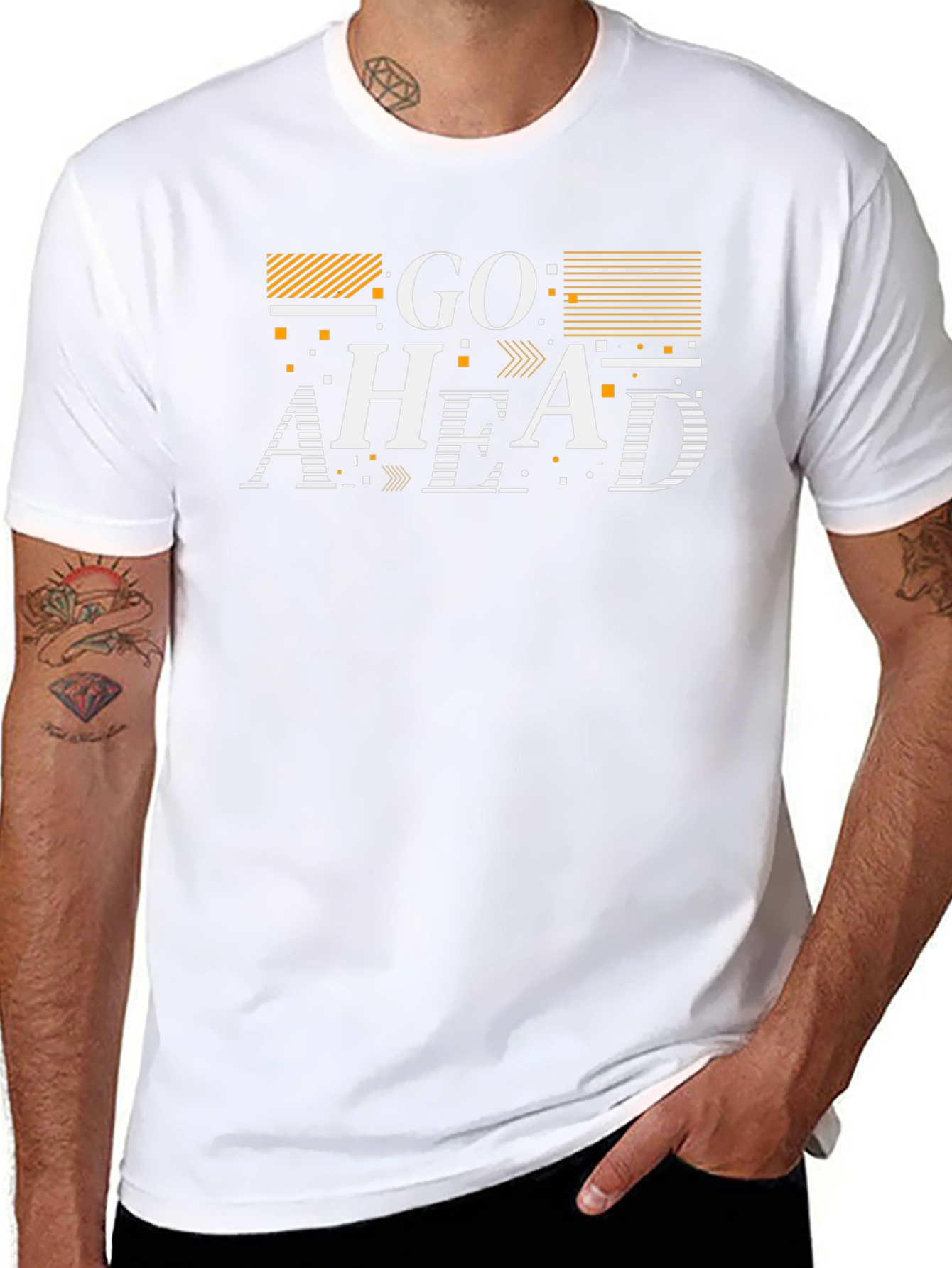 Go Ahead Graphic Print Black T-Shirt