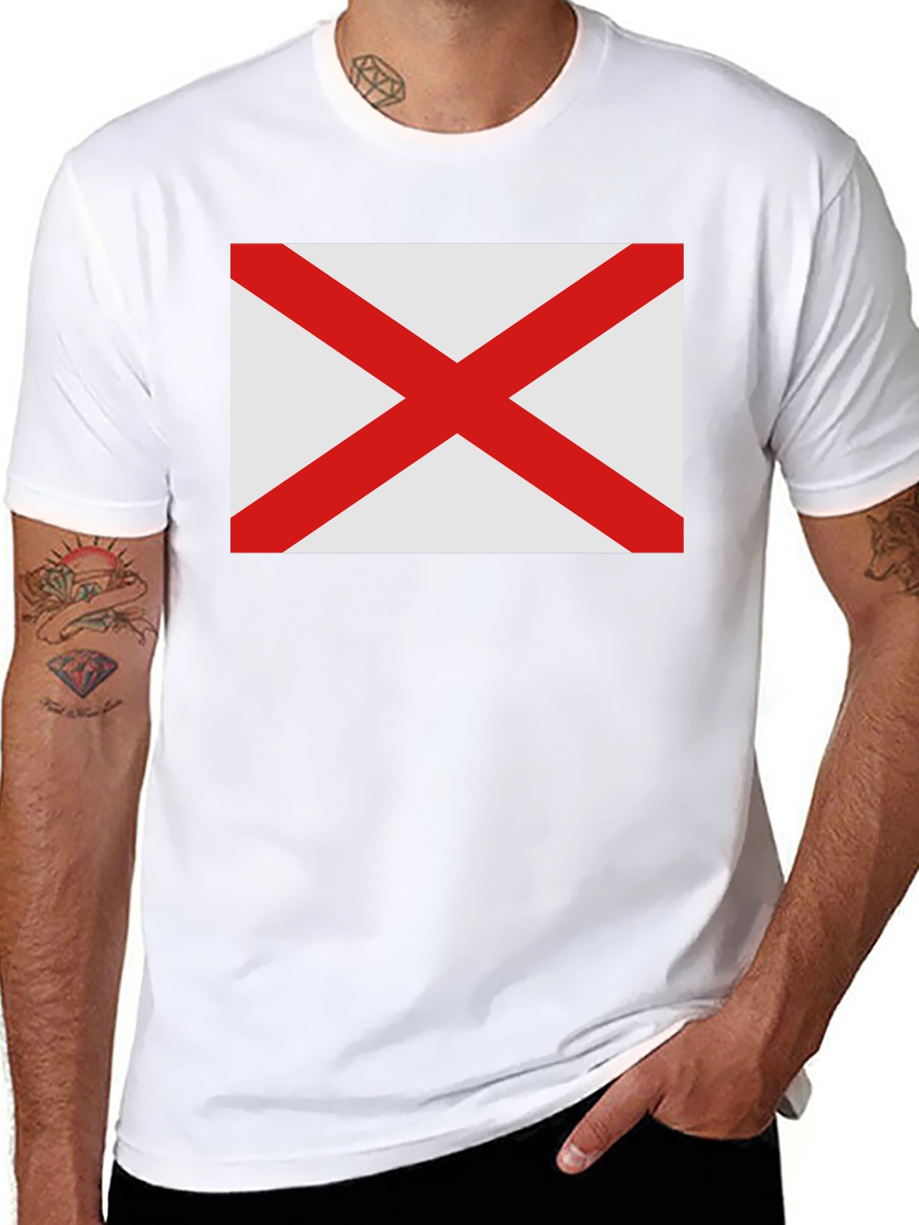 Alabama Flag Graphic T-Shirt - Black Cotton Tee