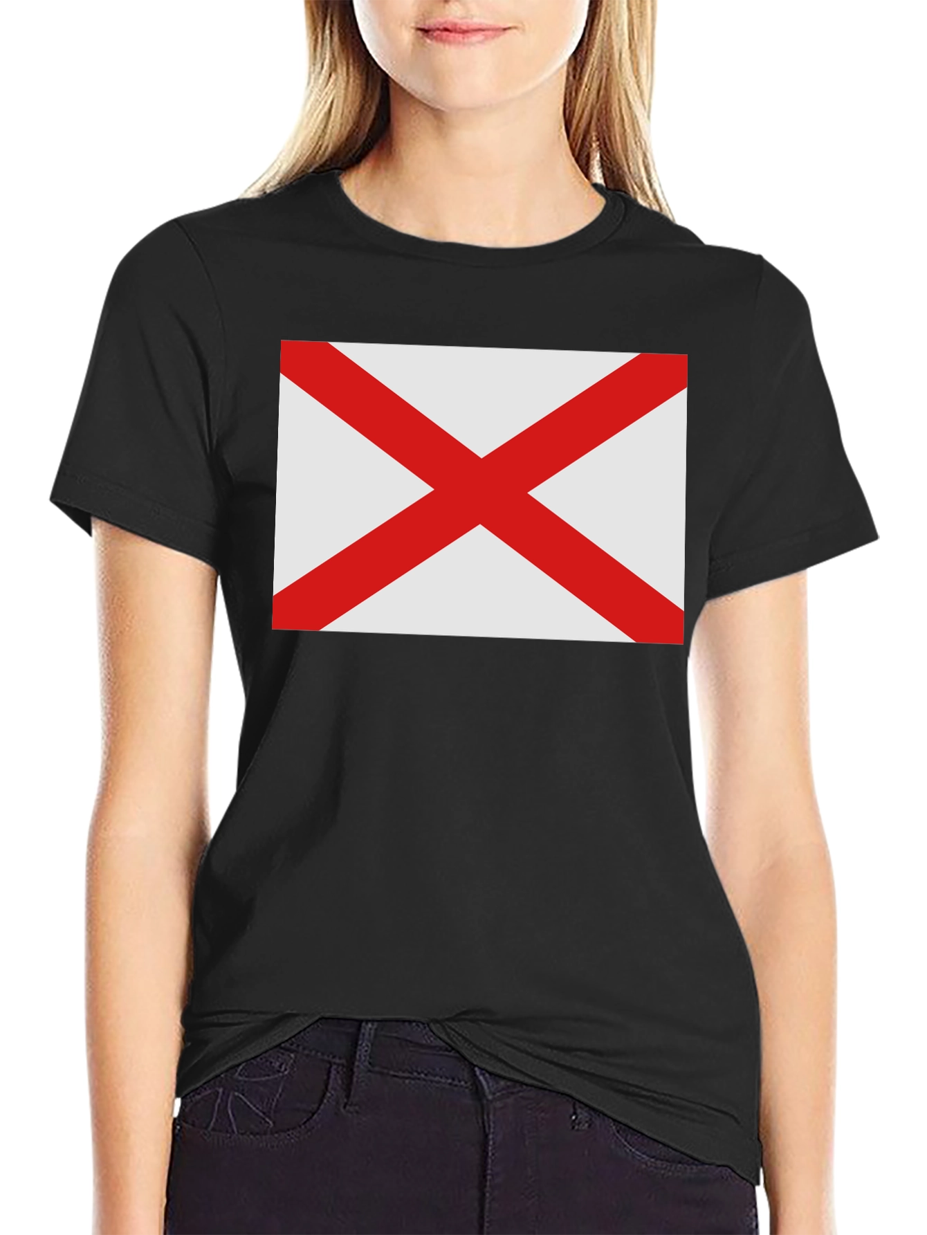 Alabama Flag Graphic T-Shirt - Black Cotton Tee