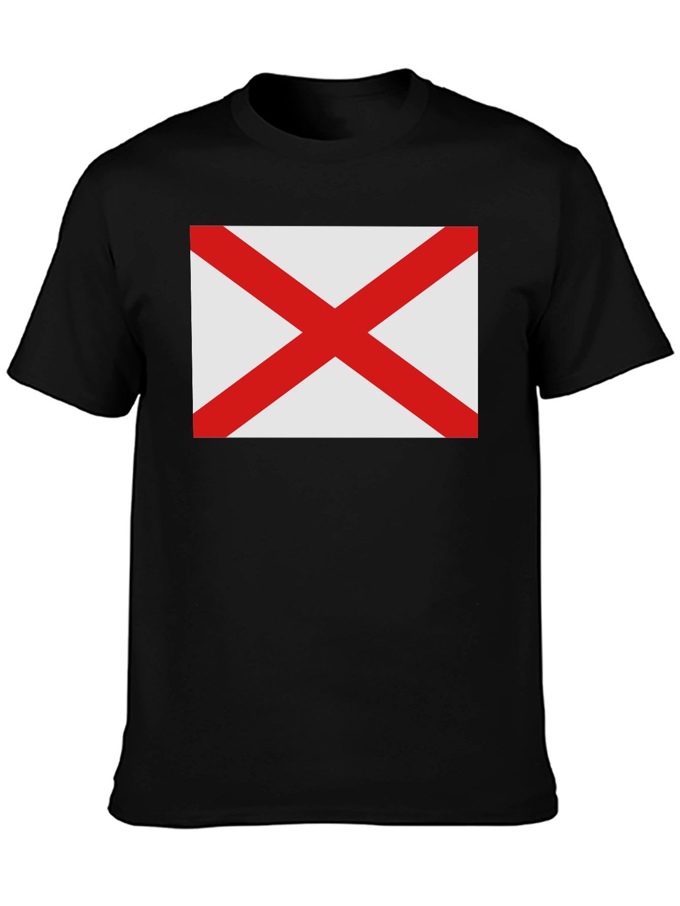 Alabama Flag Graphic T-Shirt - Black Cotton Tee