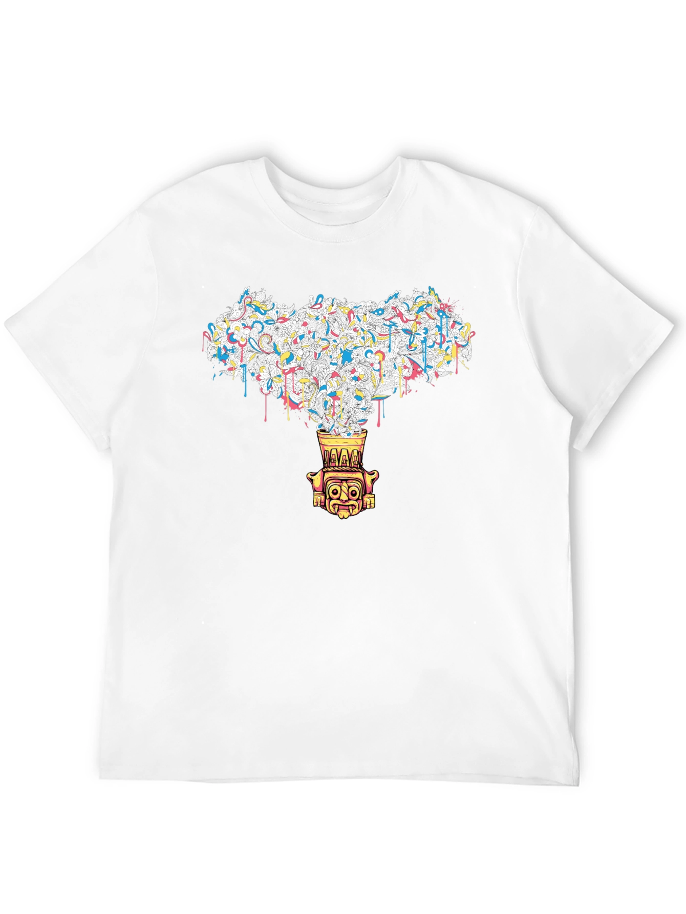 Abstract Tiki Graphic Black Tee