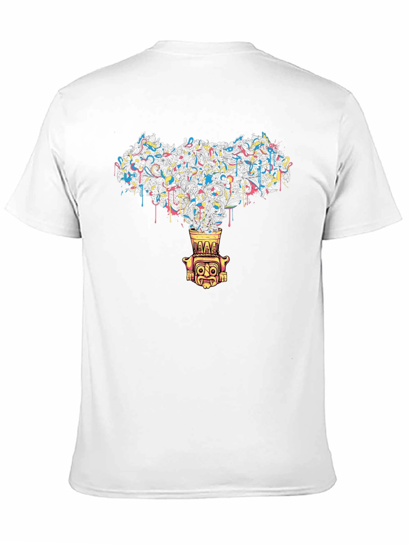 Abstract Tiki Graphic Black Tee