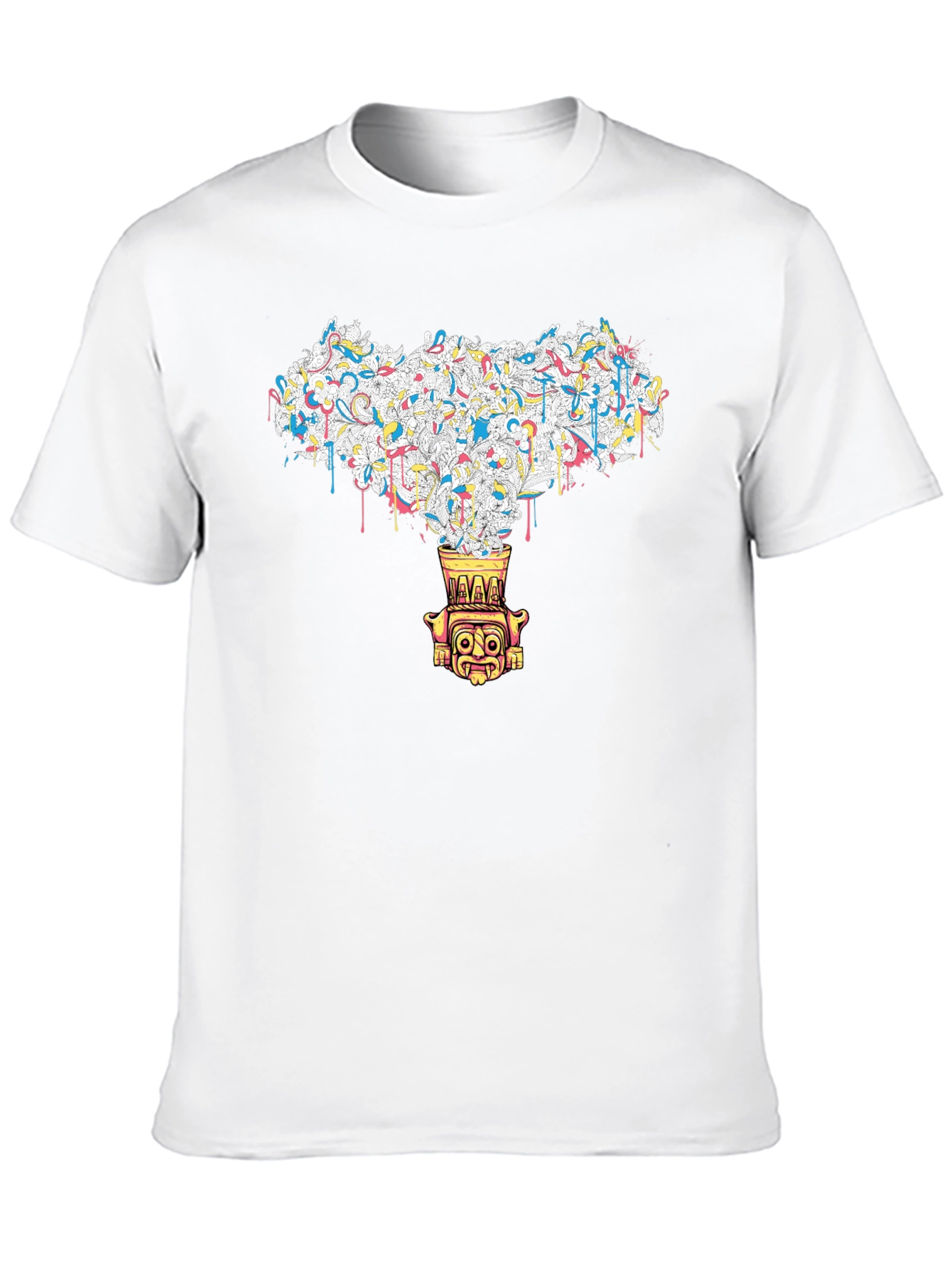 Abstract Tiki Graphic Black Tee