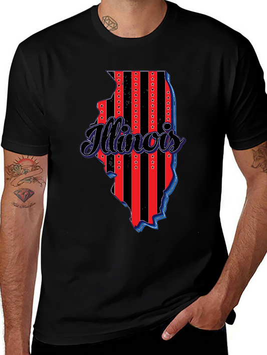 Illinois State Pride T-Shirt - Patriotic Design