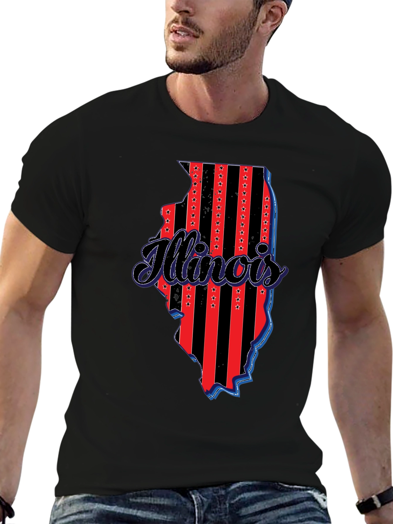 Illinois State Pride T-Shirt - Patriotic Design