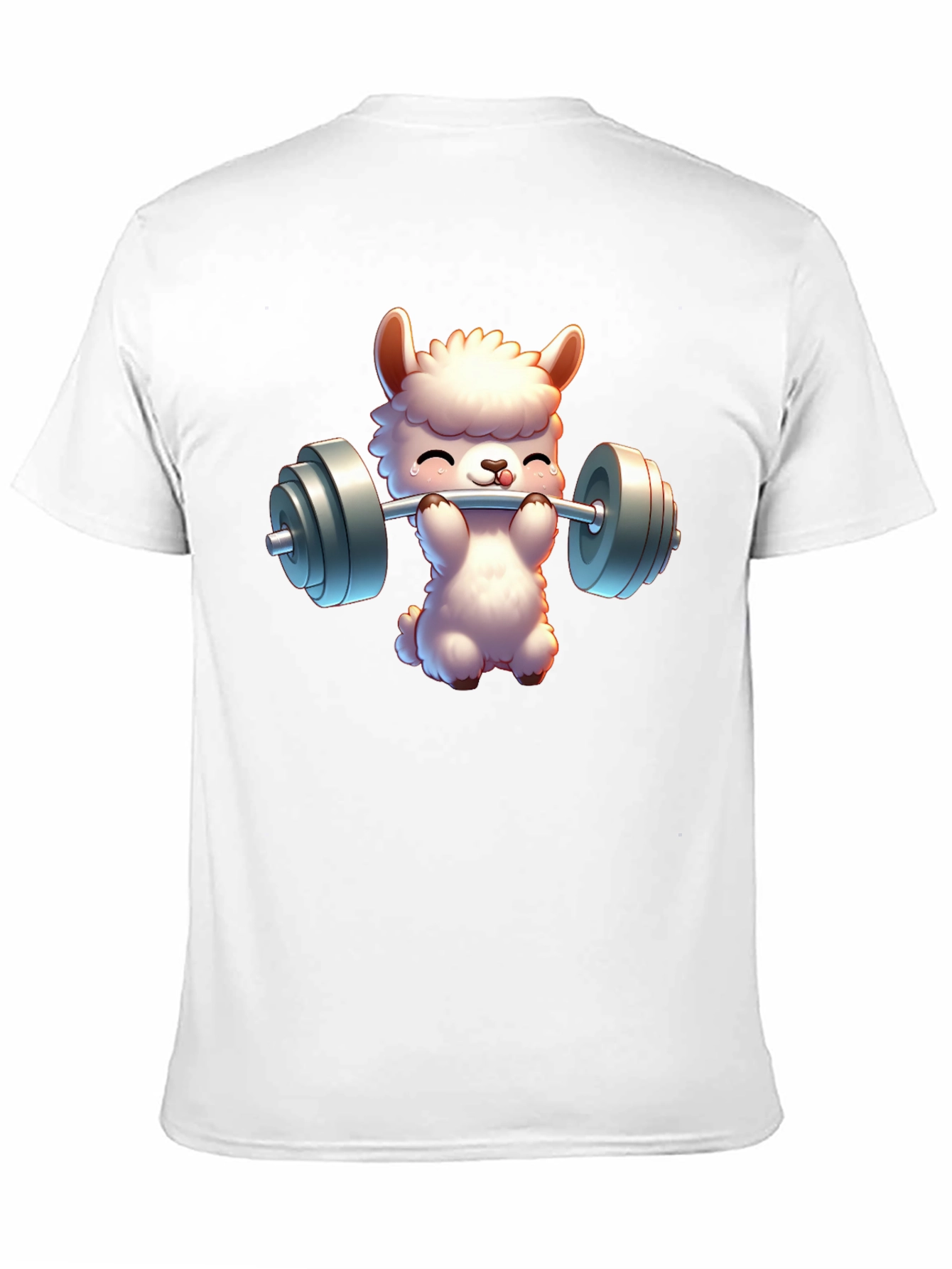 Llama Lifting Weights Graphic Tee - Gym Humor