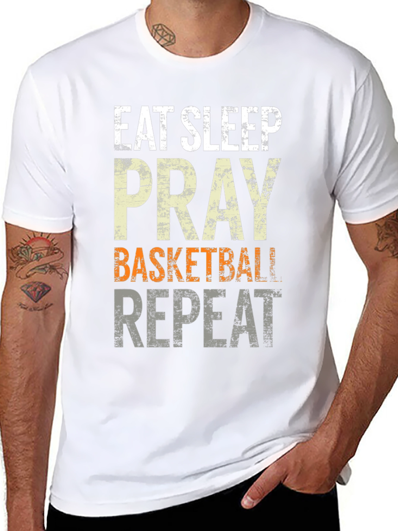 Eat Sleep Pray Basketball Repeat Graphic Tee
