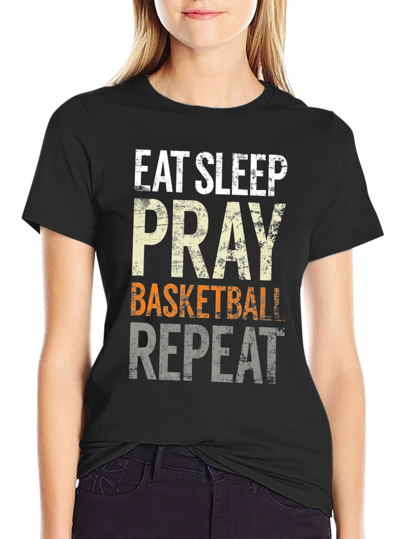 Eat Sleep Pray Basketball Repeat Graphic Tee