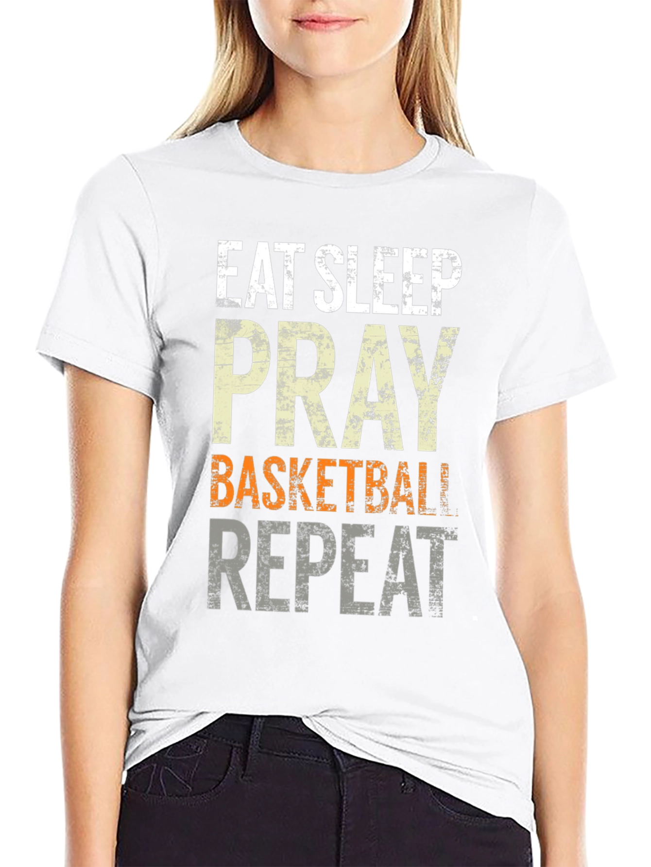Eat Sleep Pray Basketball Repeat Graphic Tee